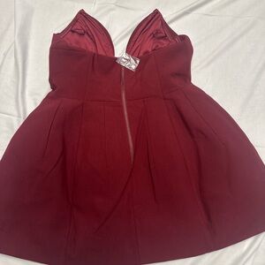 Women’s Bardot strapless burgundy mini dress NEW size XL